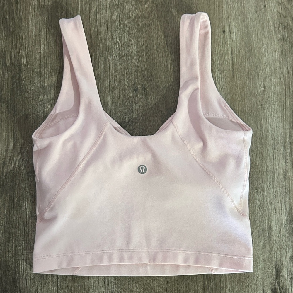 lululemon athletica Pale Pink V-Neck Crop Tank